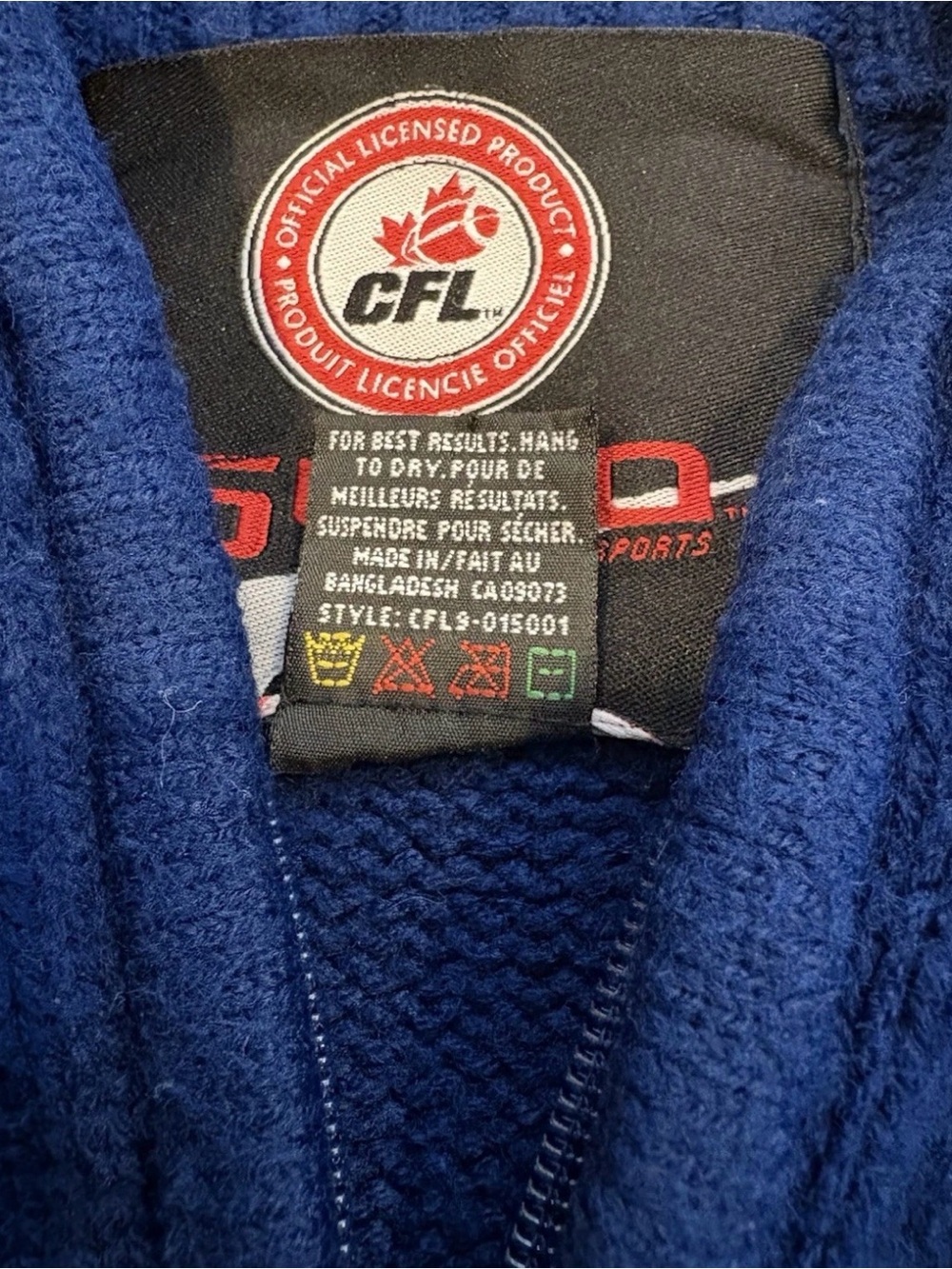 Toronto Argonauts CFL Sweater Size XL Heavy Knit SOGO Sports Quarter Zip Argos - Picture 6 of 9